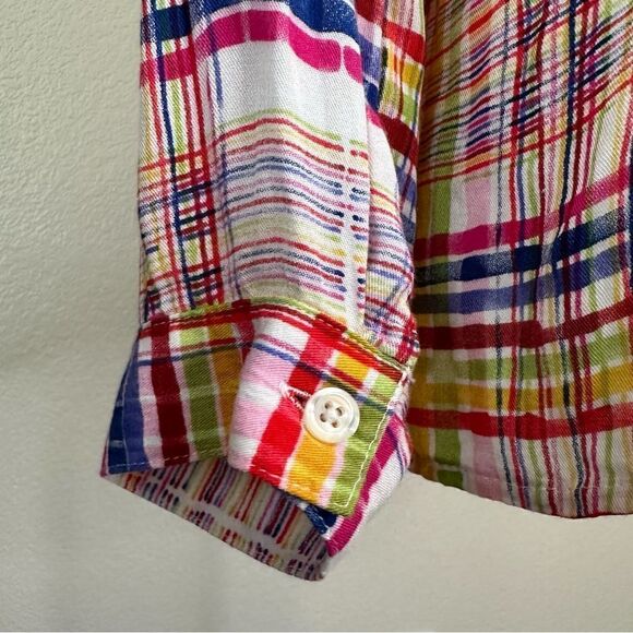 CAbi Cirque Colorful Plaid Button Down Shirt - Picture 11 of 13
